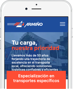 Página web para Transportes Armiño